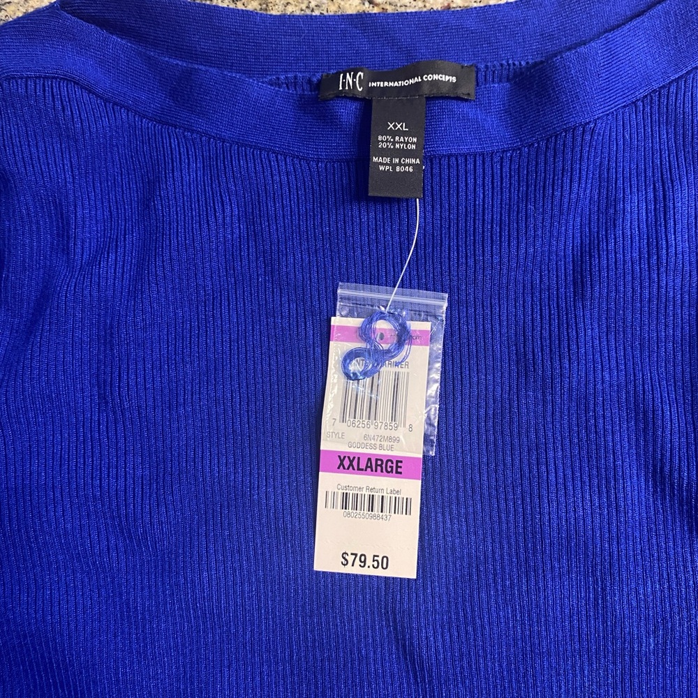 INC International Concepts Blue Sweater